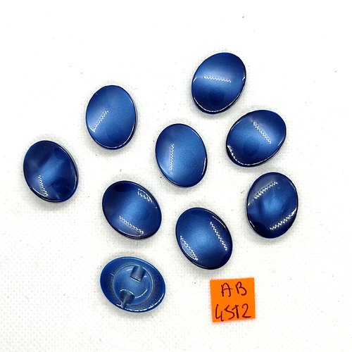 9 boutons en résine bleu - 22x17mm - ab4512