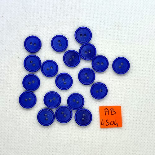 19 boutons en résine bleu - 12mm - ab4504