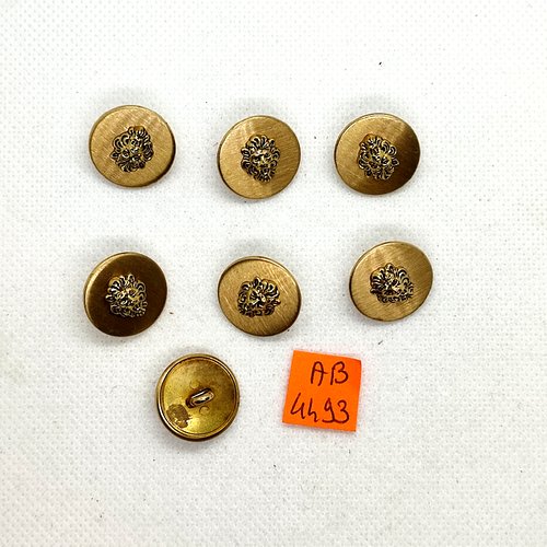 7 boutons en métal doré - 18mm - ab4493