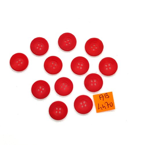 12 boutons en résine rouge - 15mm - ab4470
