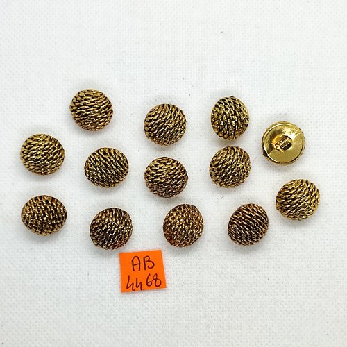 13 boutons en résine doré - 15mm - ab4468