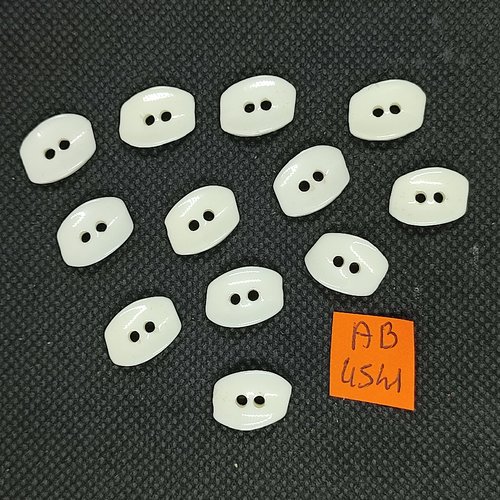 12 boutons en résine ivoire - 15x10mm - ab4541