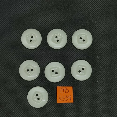 7 boutons en résine ivoire - 20mm - ab4539