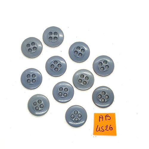 11 boutons en résine gris - 17mm - ab4526