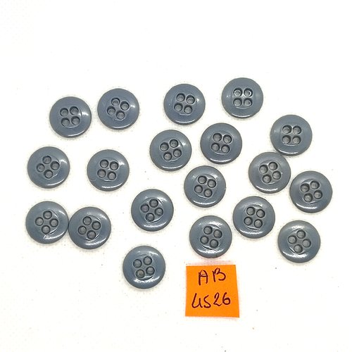 19 boutons en résine gris - 14mm - ab4526