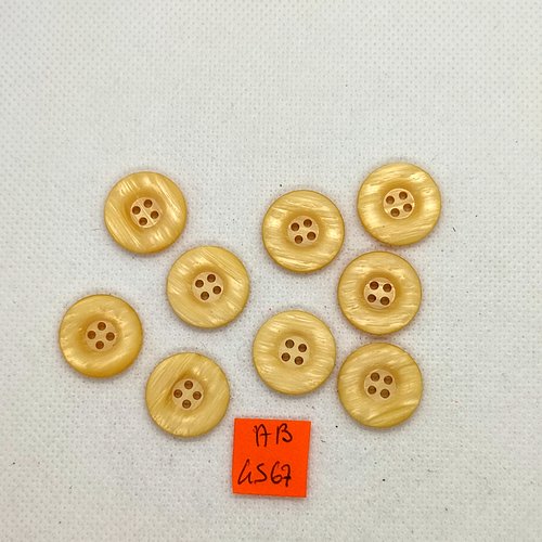 9 boutons en résine beige - 18mm - ab4567