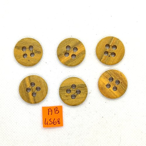 6 boutons en résine marron dégradé - 22mm - ab4568