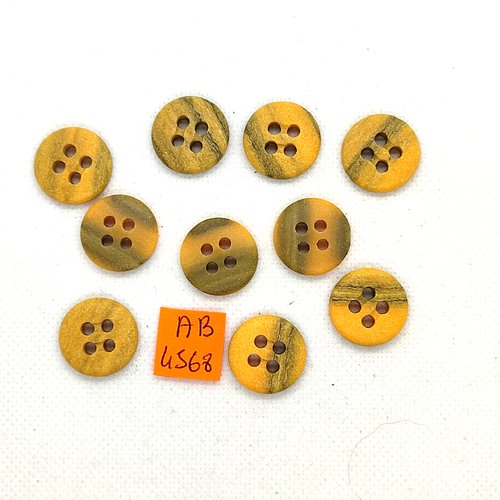 10 boutons en résine marron dégradé - 18mm - ab4568