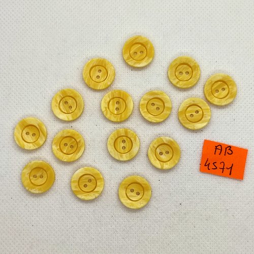 15 boutons en résine beige - 15mm - ab4571