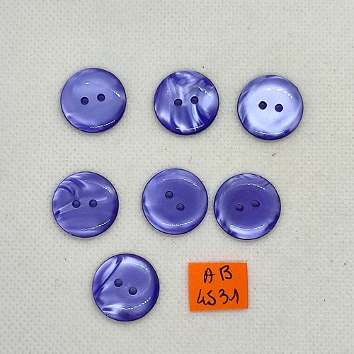 7 boutons en résine violet - 18mm - ab4531