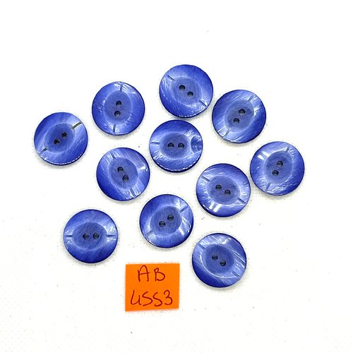 11 boutons en résine bleu - 18mm - ab4553