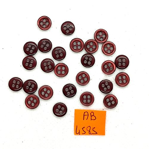 26 petits boutons en résine marron - 9mm - ab4585