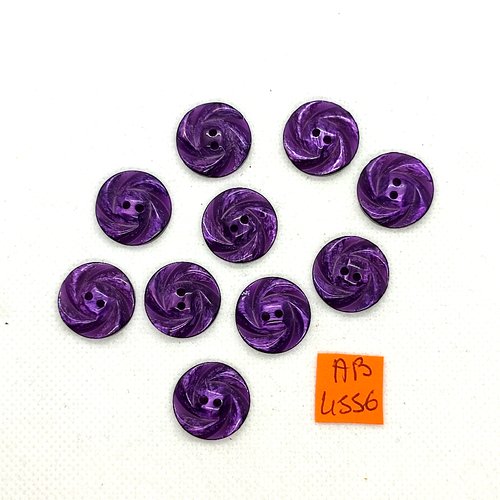 10 boutons en résine violet - 18mm - ab4556