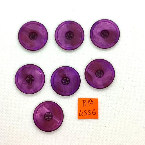7 boutons en résine violet - 23mm - ab4556bis