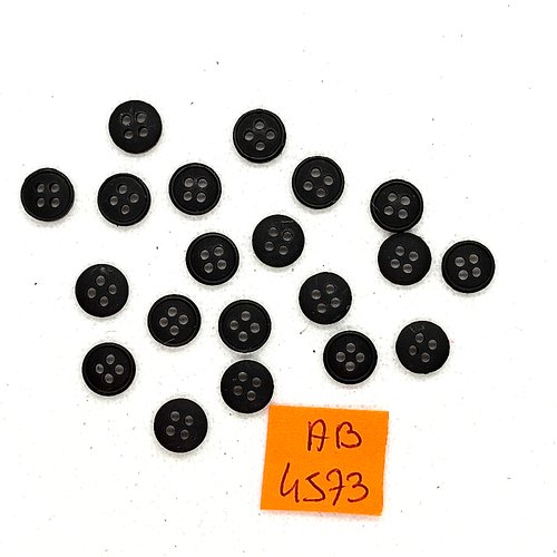 20 petits boutons en résine noir - 9mm - ab4573
