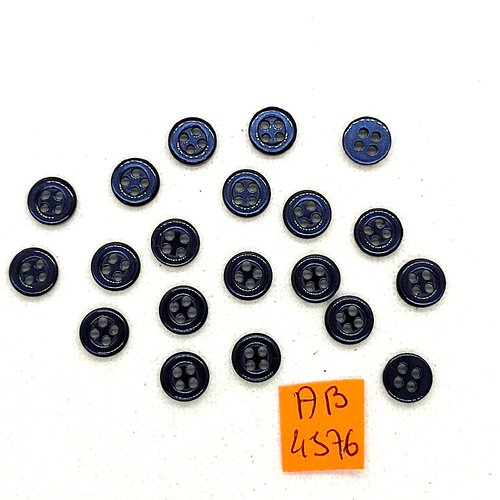 20 petits boutons en résine noir - 10mm - ab4576