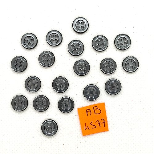 19 petits boutons en résine gris - 10mm - ab4577