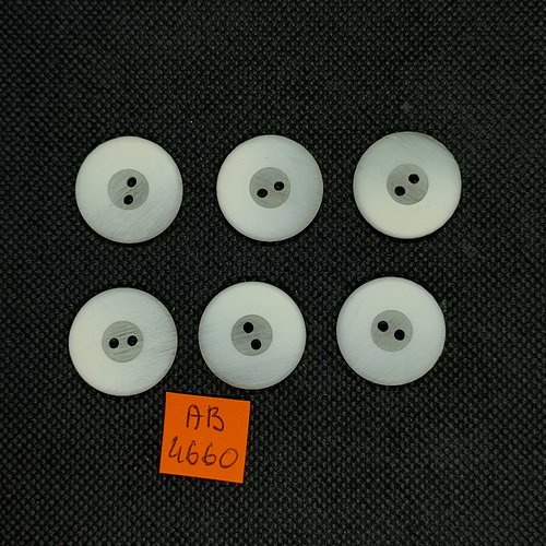 6 boutons en résine ivoire - 22mm - ab4660