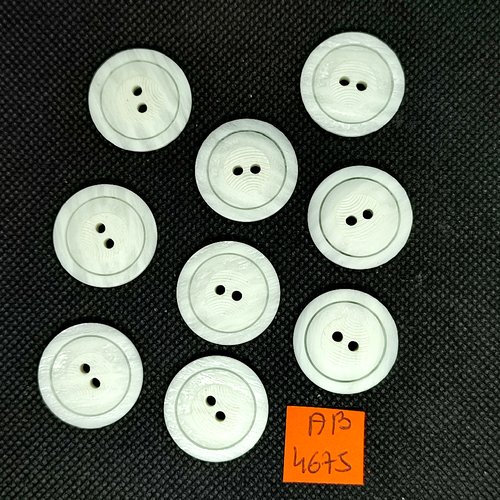 9 boutons en résine ivoire - 23mm - ab4675