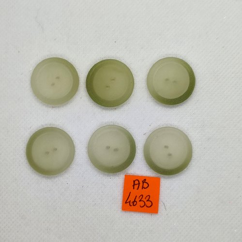 6 boutons en résine vert très clair - 23mm - ab4633