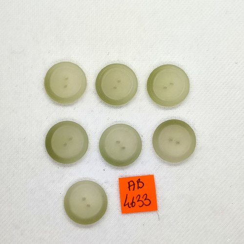 7 boutons en résine vert très clair - 20mm - ab4633