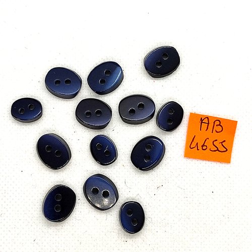 13 boutons en résine gris/bleu - 11x14mm et 10x11mm - ab4655