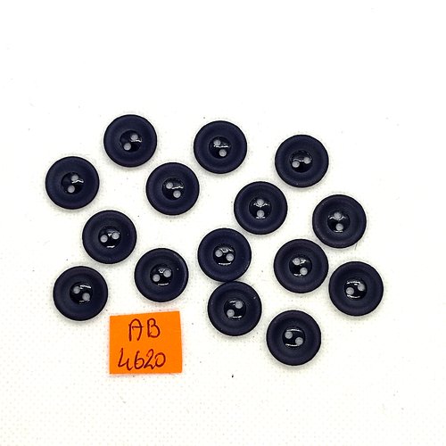 15 boutons en résine bleu foncé - 14mm - ab4620bis