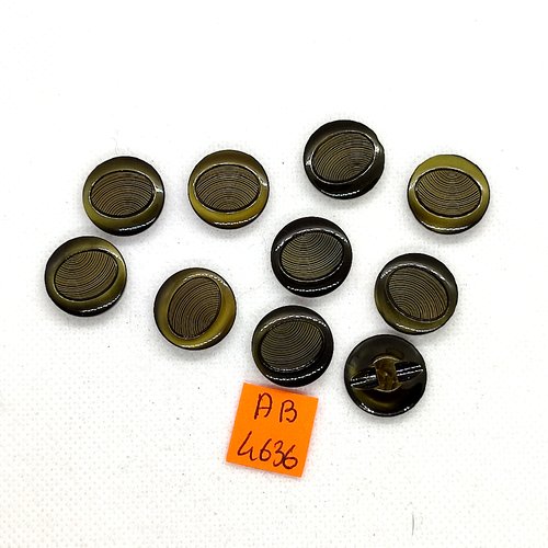 11 boutons en résine vert - 17mm - ab4636