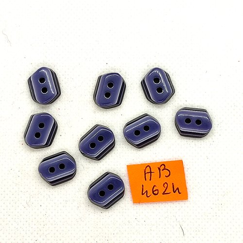 9 boutons en résine bleu - 14x16mm - ab4624
