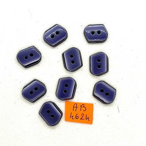 9 boutons en résine bleu - 11x13mm - ab4624