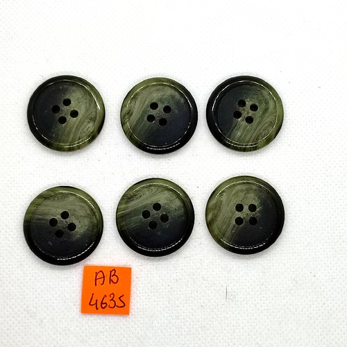 6 boutons en résine vert - 28mm - ab4635