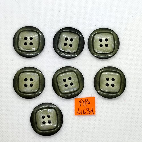 7 boutons en résine vert - 27mm - ab4631