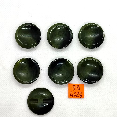 7 boutons en résine vert - 28mm - ab4628