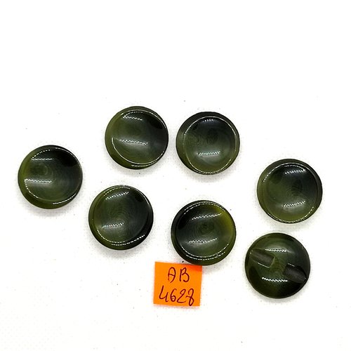 7 boutons en résine vert - 23mm - ab4628
