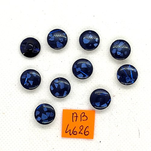 10 boutons en résine bleu - 11mm - ab4626