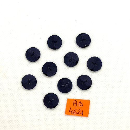10 boutons en résine bleu foncé - 13mm - ab4621