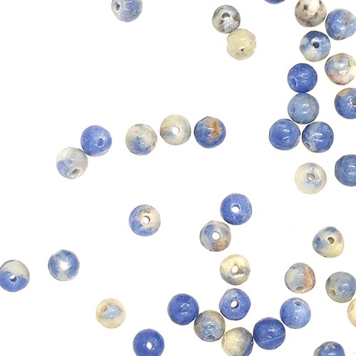 49 perles gemmes - soladite bleu - 4mm
