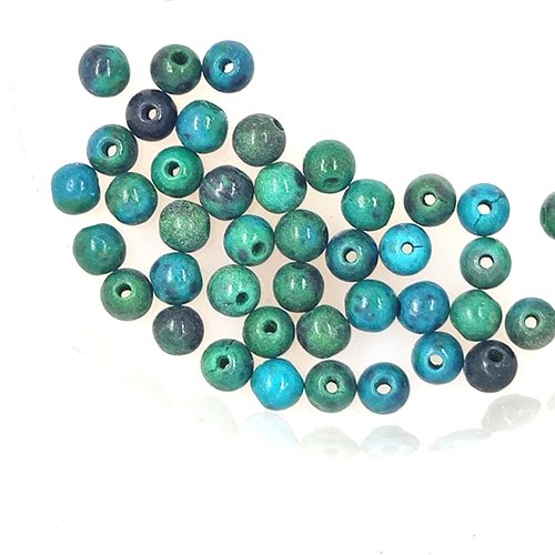 50 perles gemmes - chrysocolla bleu / vert - 4.5mm
