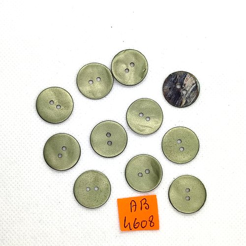 11 boutons en nacre gris - 18mm - ab4608