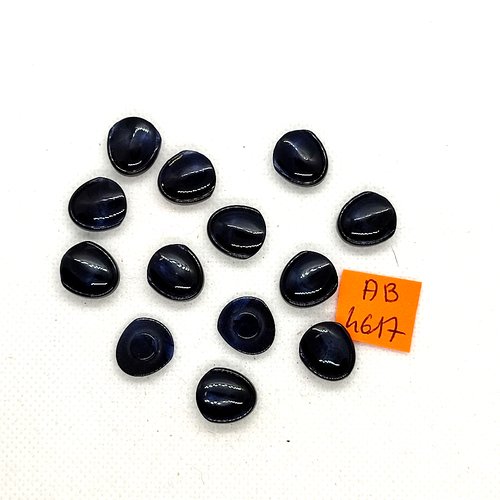 13 boutons en résine bleu nuit - 13x13mm - ab4617