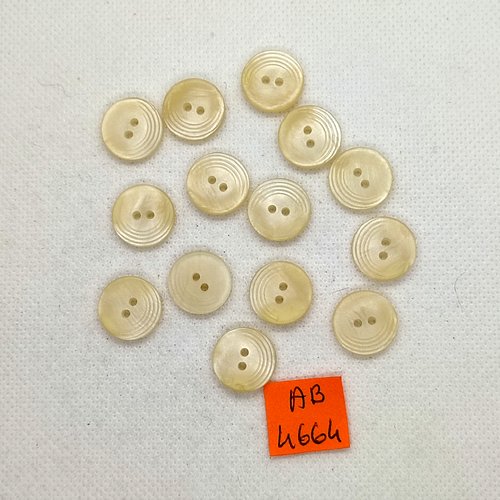 15 boutons en résine ivoire - 15mm - ab4664
