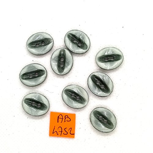 9 boutons en résine gris - 18x15mm - ab4752