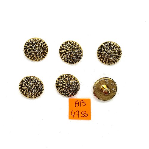 6 boutons en résine doré - 19mm - ab4755