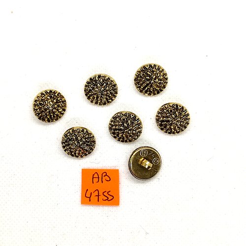 7 boutons en résine doré - 15mm - ab4755