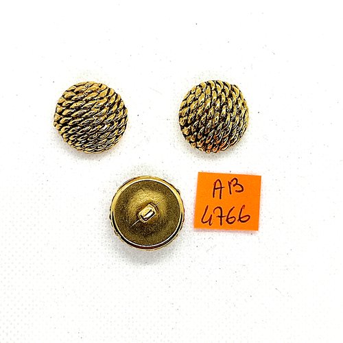 3 boutons en résine doré - 21mm - ab4766