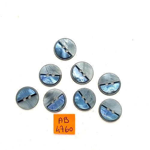8 boutons en résine bleu transparent - 18mm - ab4760