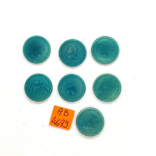 7 boutons en résine bleu- 20mm - ab4689
