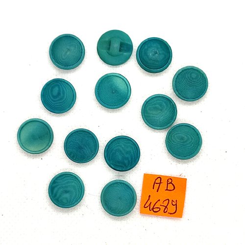 13 boutons en résine bleu- 13mm - ab4689