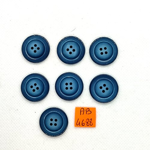 7 boutons en résine bleu- 21mm - ab4688