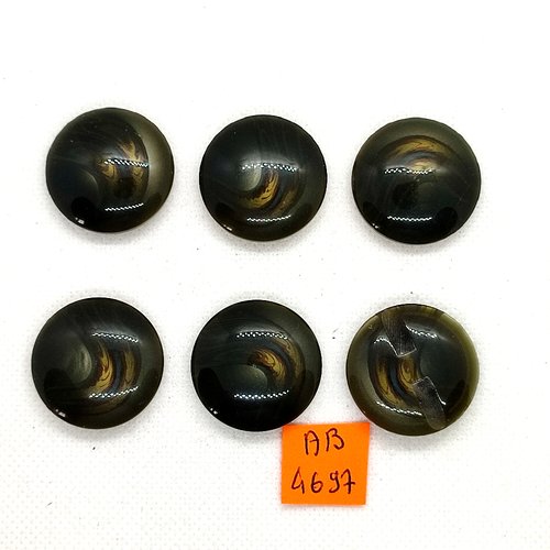 6 boutons en résine vert - 28mm - ab4697